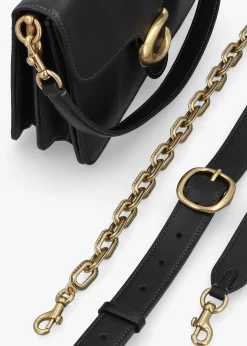 Chain Tabby Black Leather Shoulder Bag