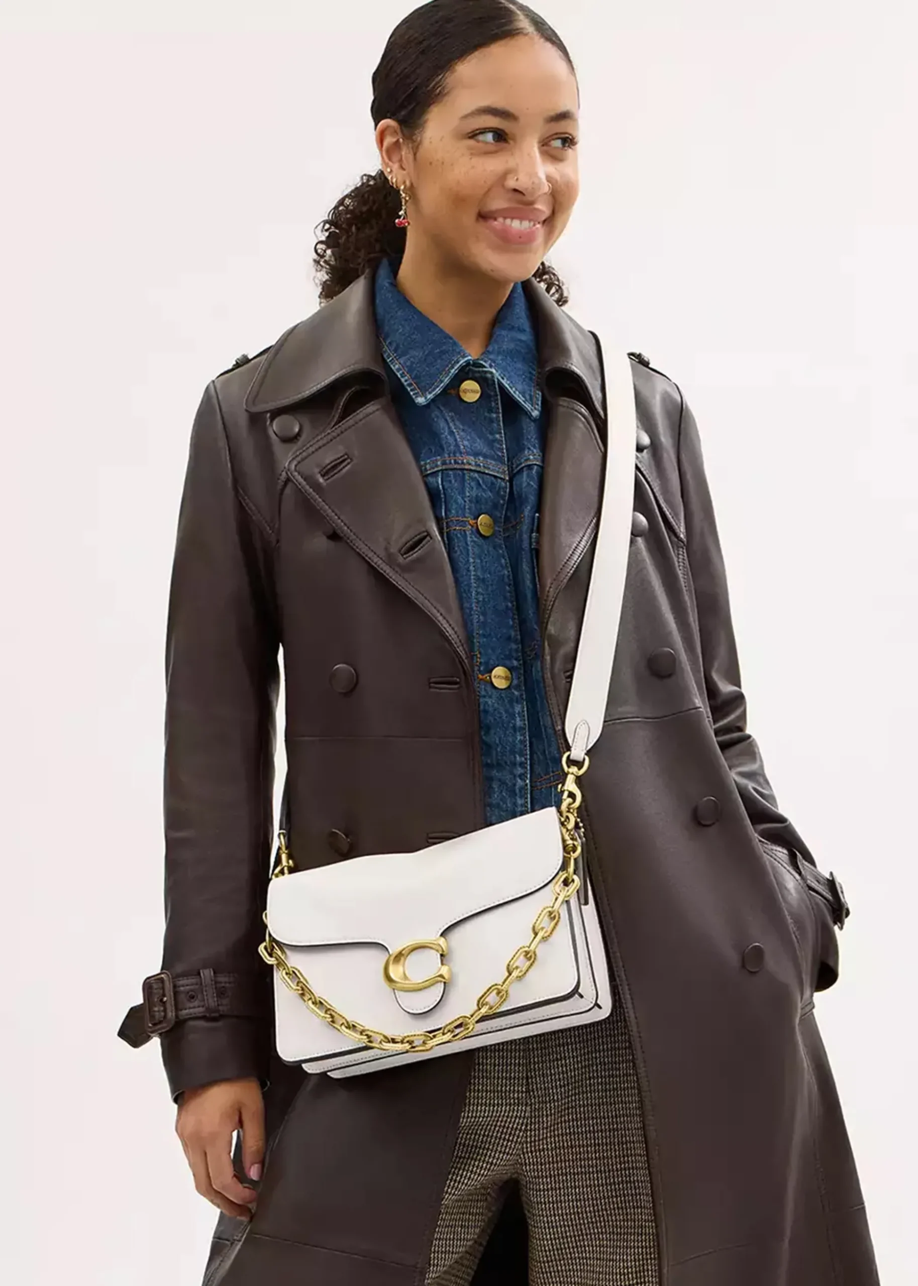Chain Tabby Chalk Leather Shoulder Bag