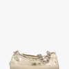 Cindy Cylinder Gold Metallic Crinkle Shoulder Bag