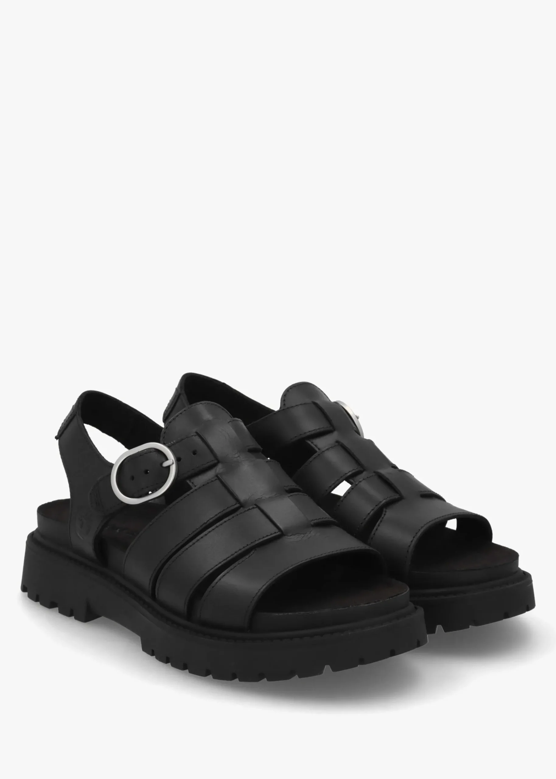 Clairemont Way Black Leather Fisherman Sandals