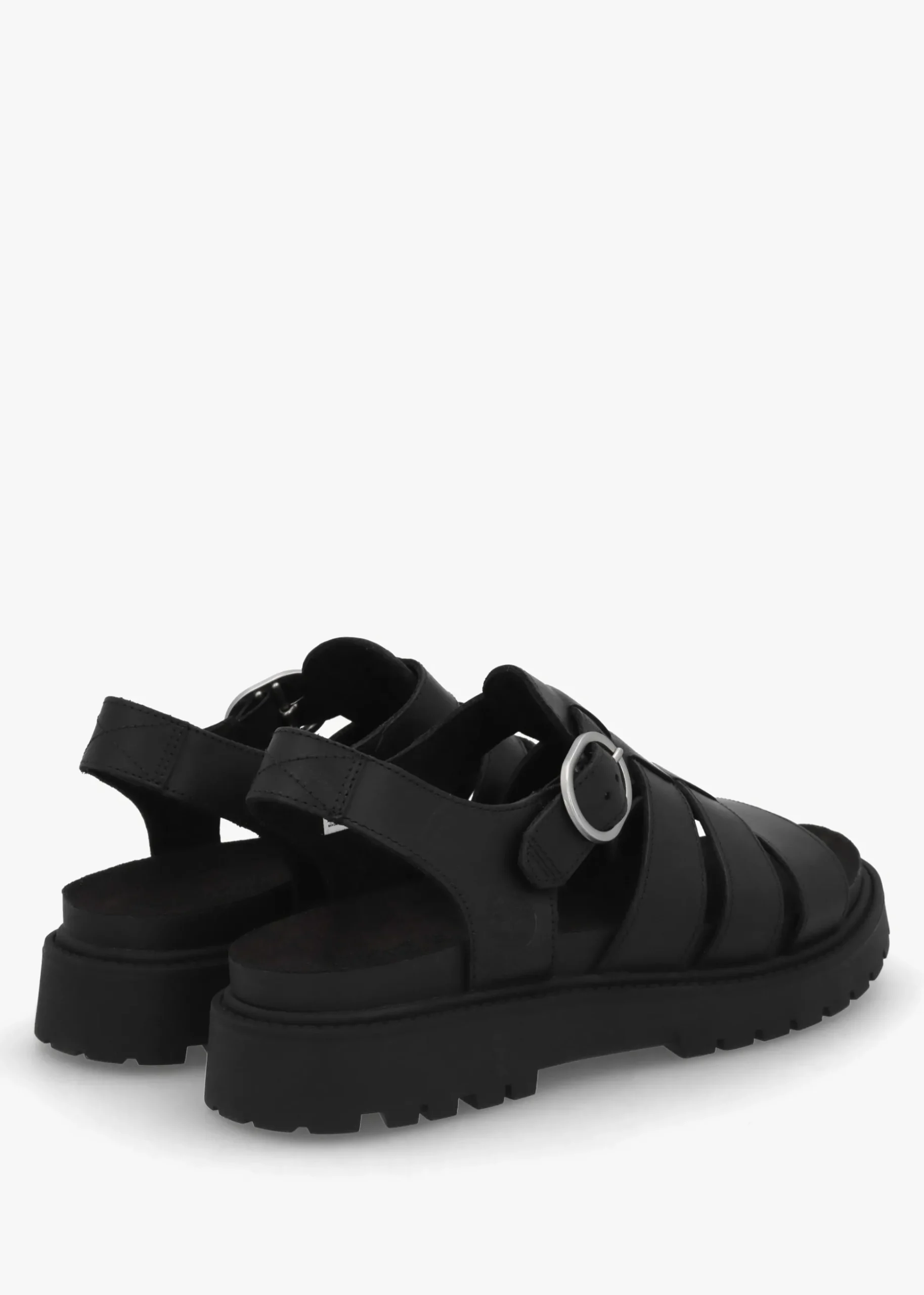 Clairemont Way Black Leather Fisherman Sandals