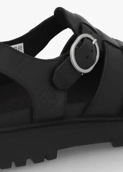 Clairemont Way Black Leather Fisherman Sandals