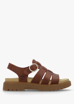 Clairemont Way Dark Red Leather Fisherman Sandals
