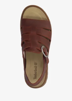Clairemont Way Dark Red Leather Fisherman Sandals