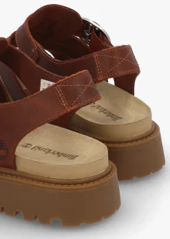 Clairemont Way Dark Red Leather Fisherman Sandals