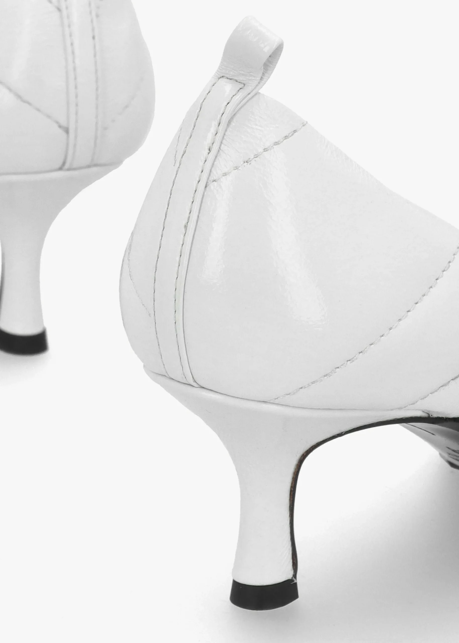Coda White Patent Leather Court Shoes