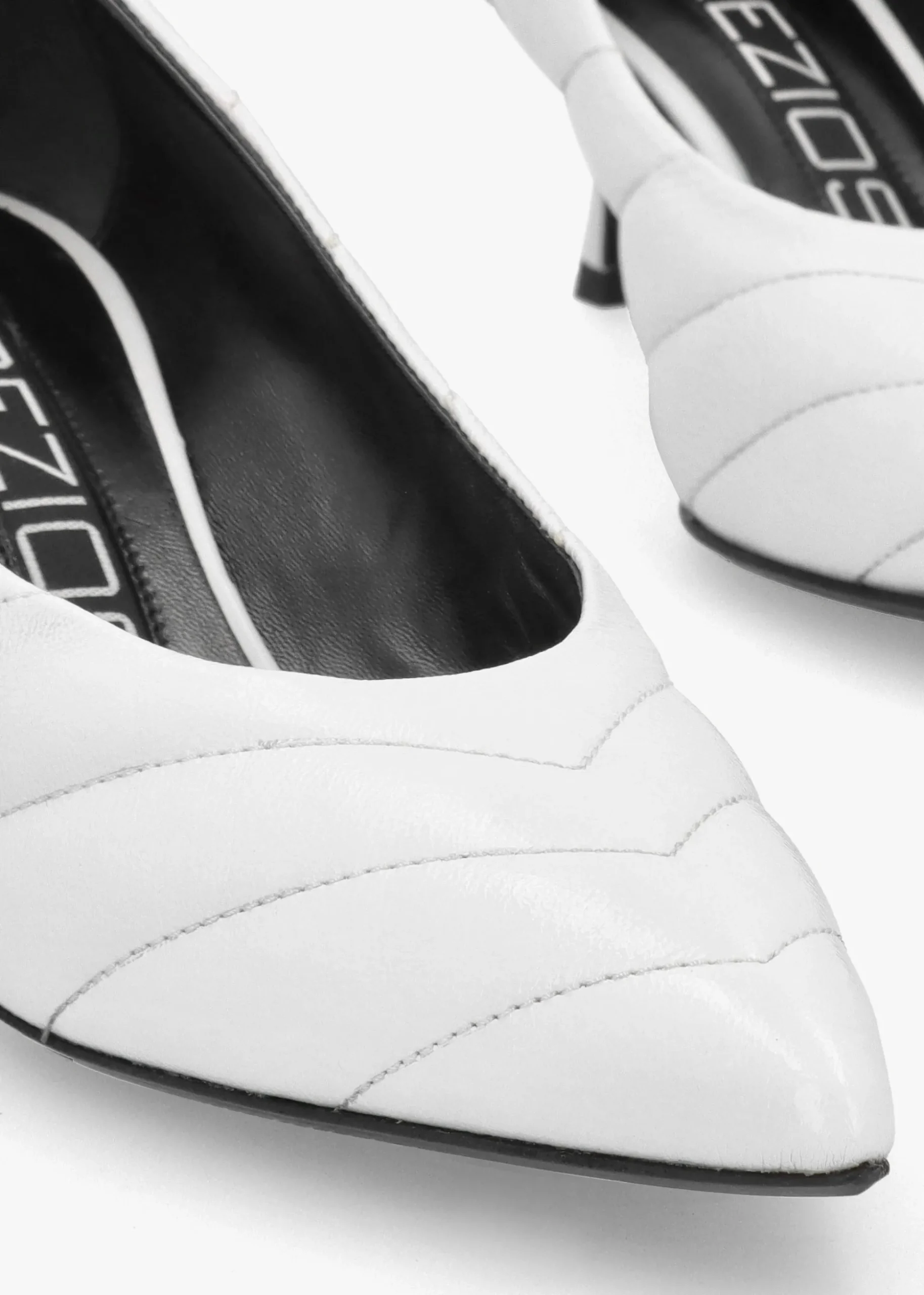 Coda White Patent Leather Court Shoes