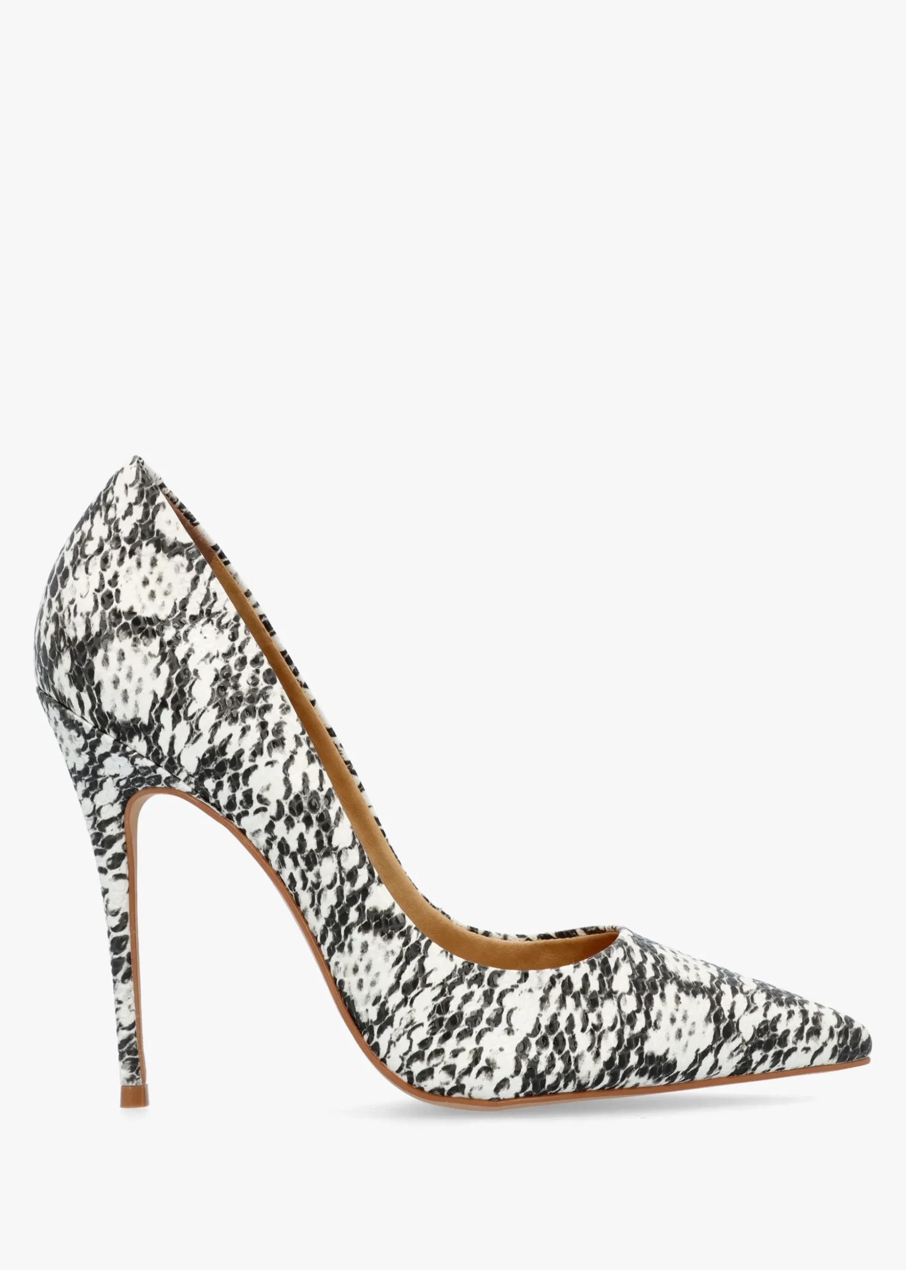 Comix Beige Reptile Leather High Stiletto Court Shoes