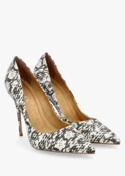 Comix Beige Reptile Leather High Stiletto Court Shoes