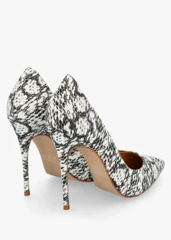 Comix Beige Reptile Leather High Stiletto Court Shoes