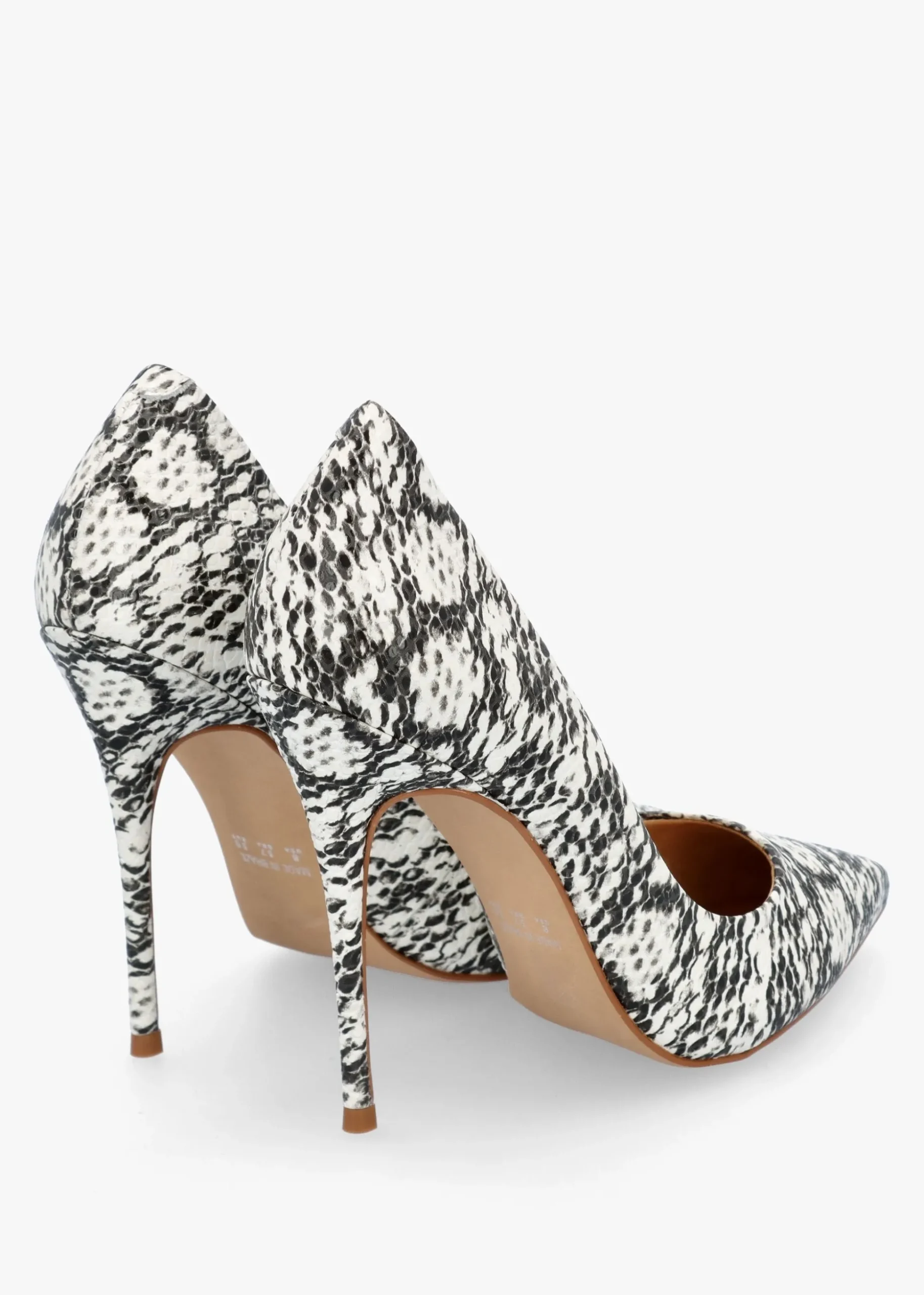Comix Beige Reptile Leather High Stiletto Court Shoes