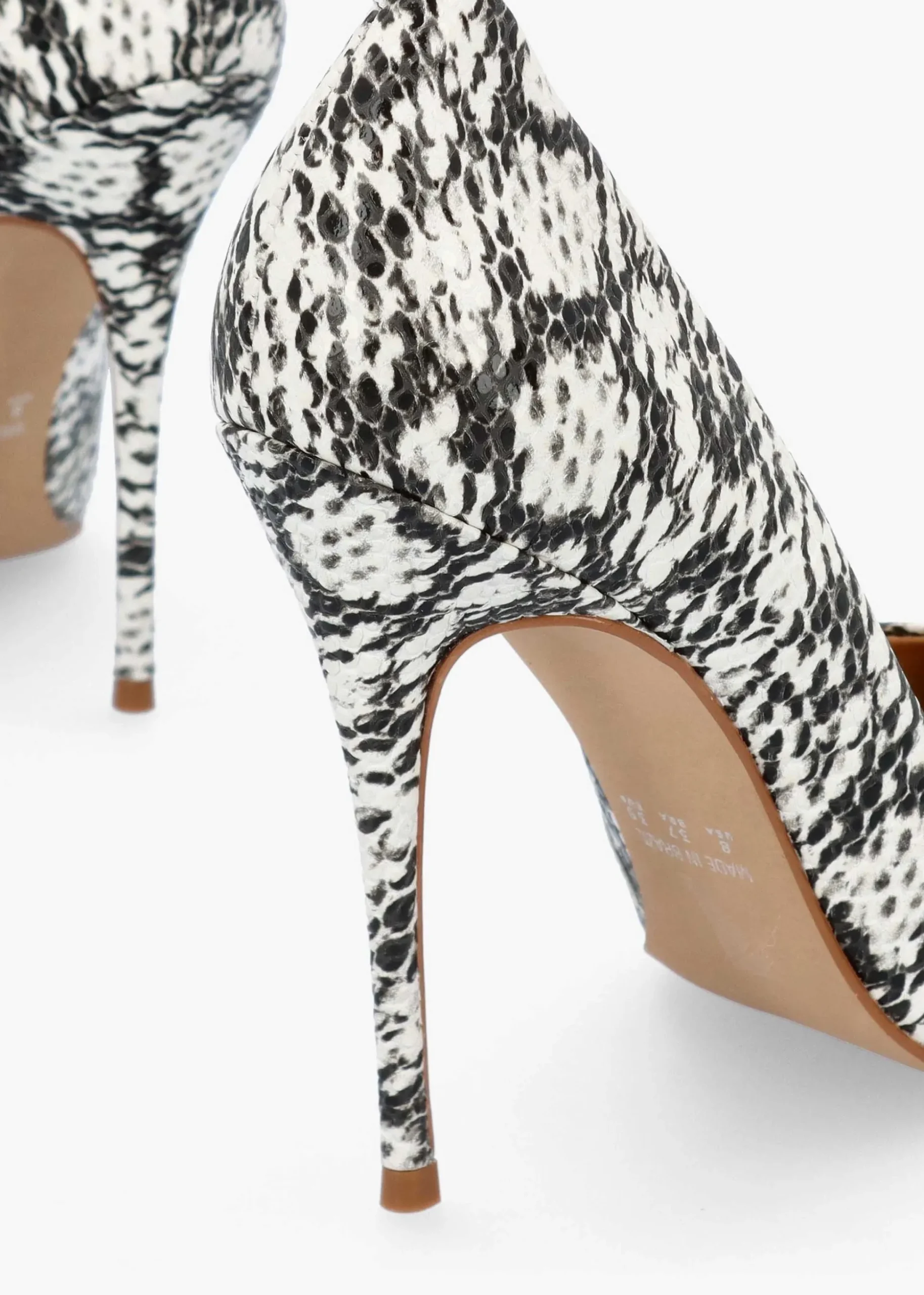 Comix Beige Reptile Leather High Stiletto Court Shoes