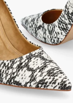 Comix Beige Reptile Leather High Stiletto Court Shoes