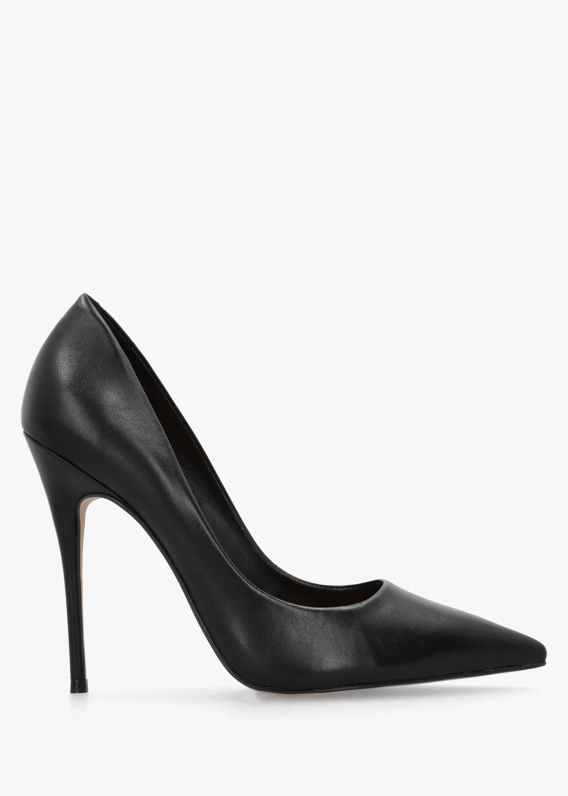Comix Black Leather High Stiletto Court Shoes