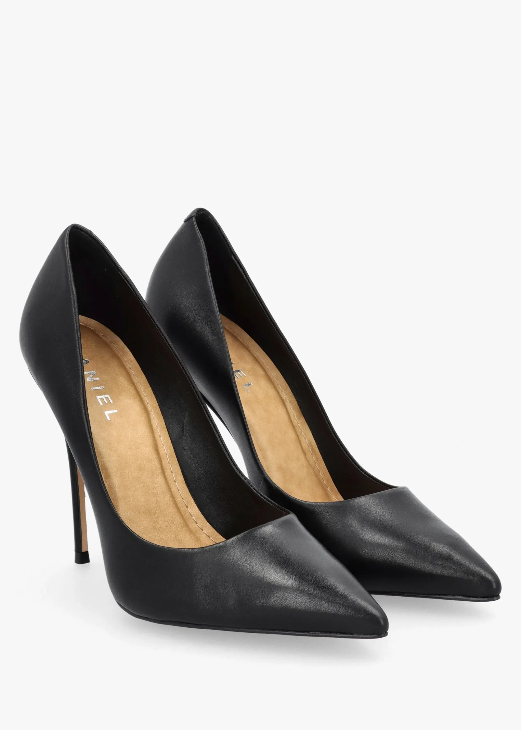 Comix Black Leather High Stiletto Court Shoes