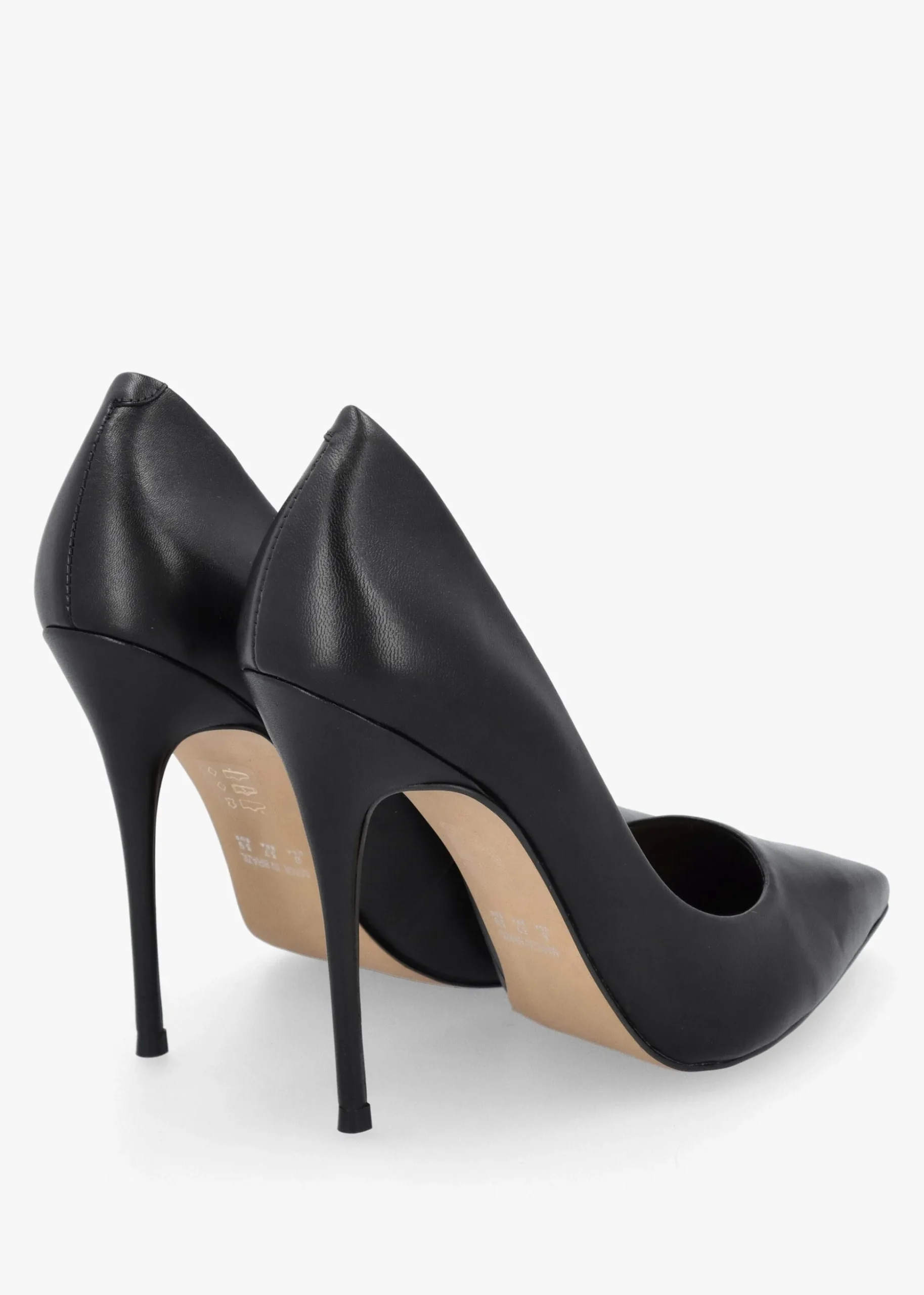 Comix Black Leather High Stiletto Court Shoes