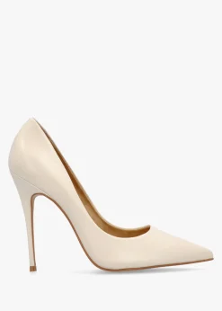 Comix Cream Leather High Stiletto Court Shoes