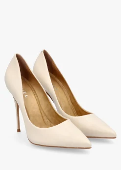 Comix Cream Leather High Stiletto Court Shoes
