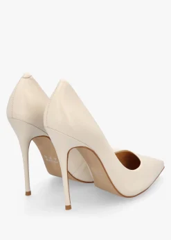 Comix Cream Leather High Stiletto Court Shoes