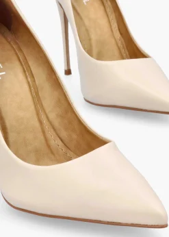 Comix Cream Leather High Stiletto Court Shoes