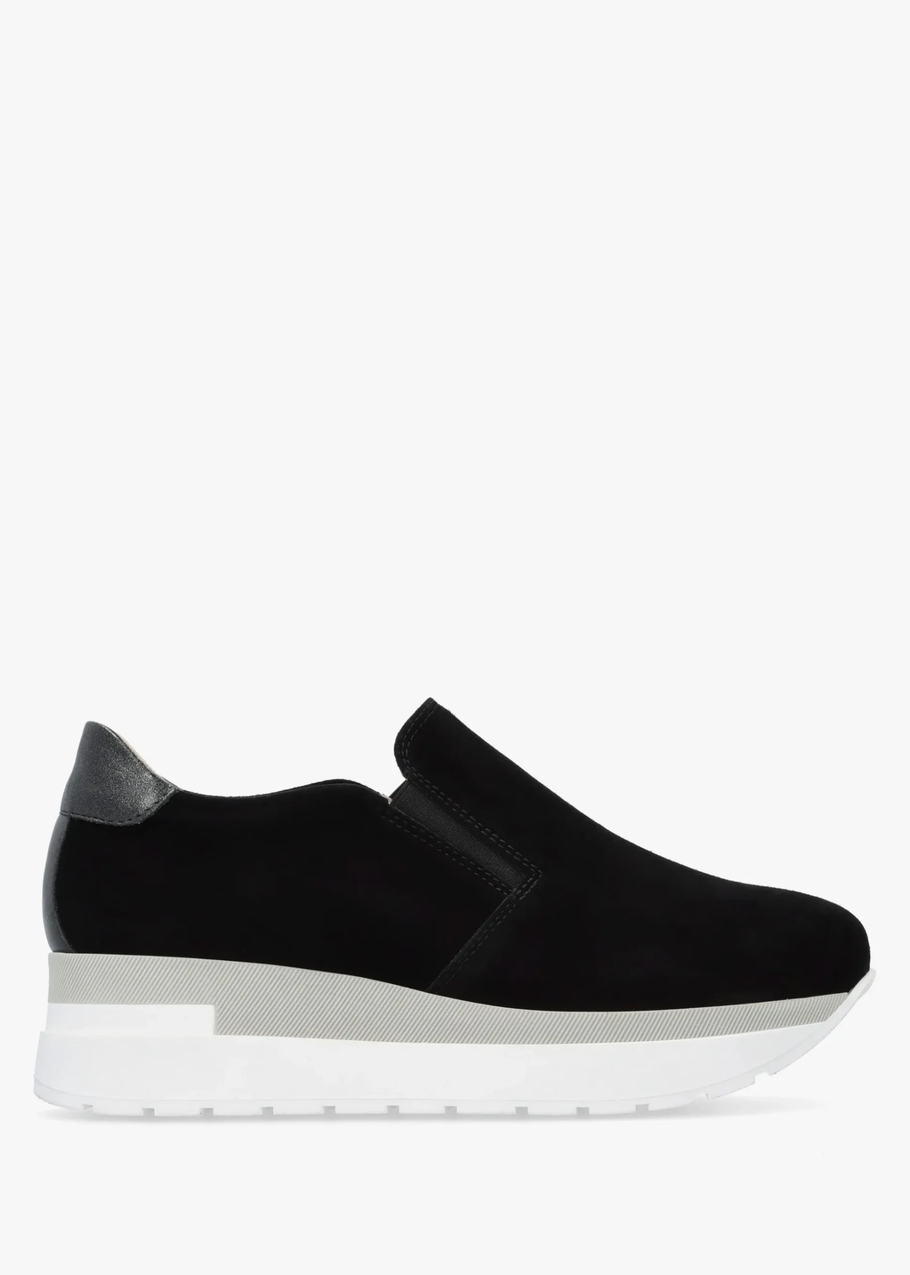 Commy Black Suede Flatform Wedge Shoes