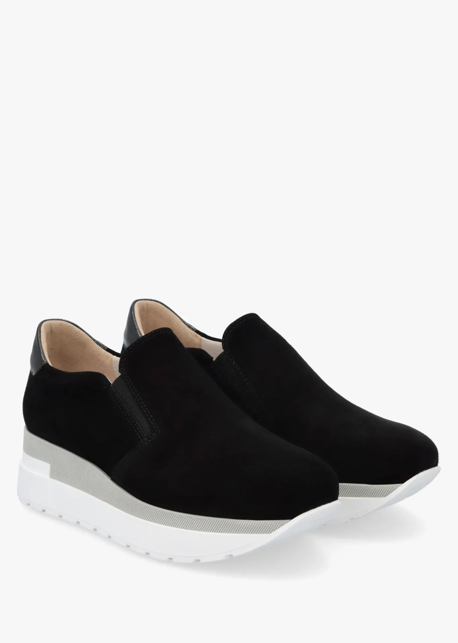 Commy Black Suede Flatform Wedge Shoes