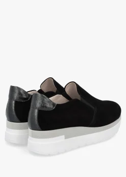 Commy Black Suede Flatform Wedge Shoes