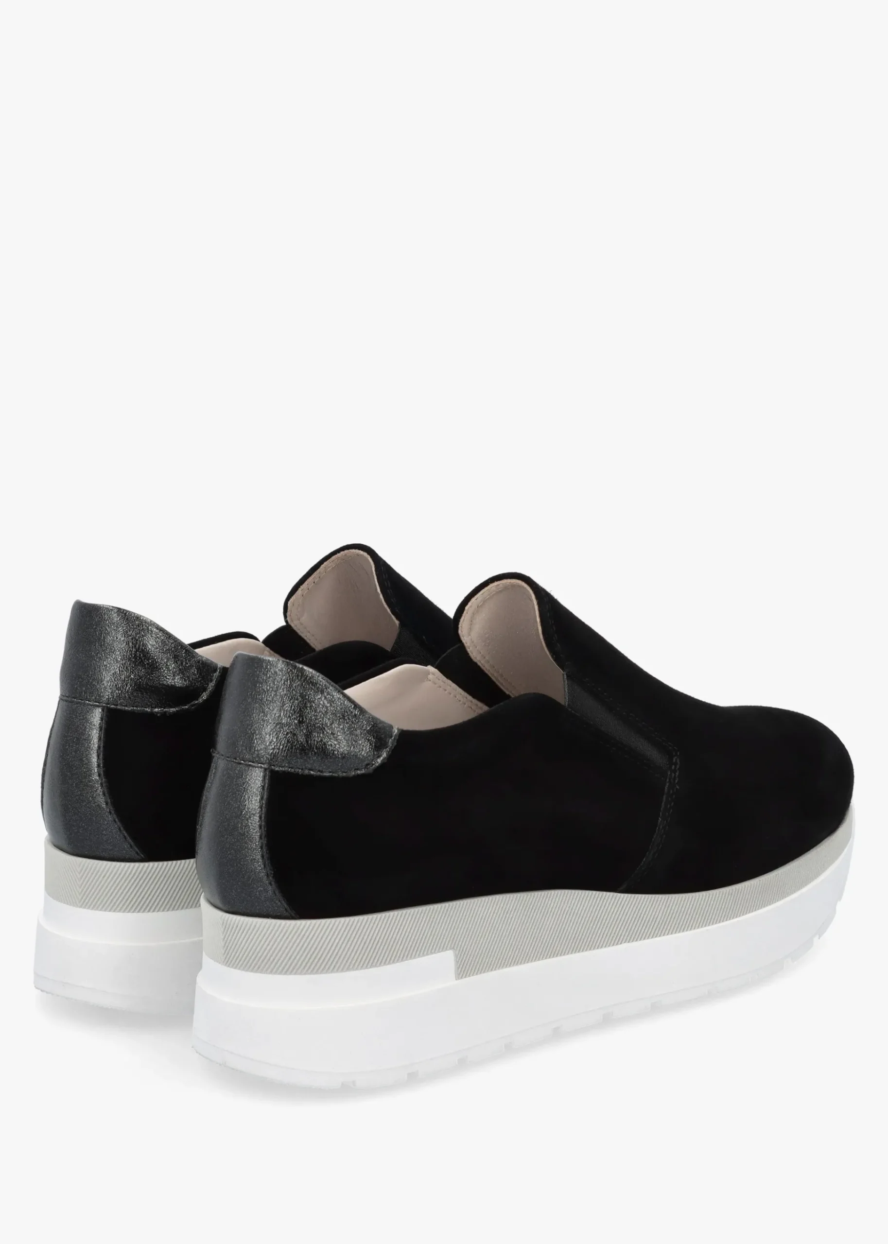 Commy Black Suede Flatform Wedge Shoes