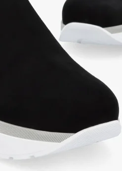 Commy Black Suede Flatform Wedge Shoes