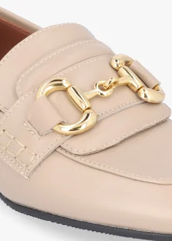 Compact Taupe Leather Loafers