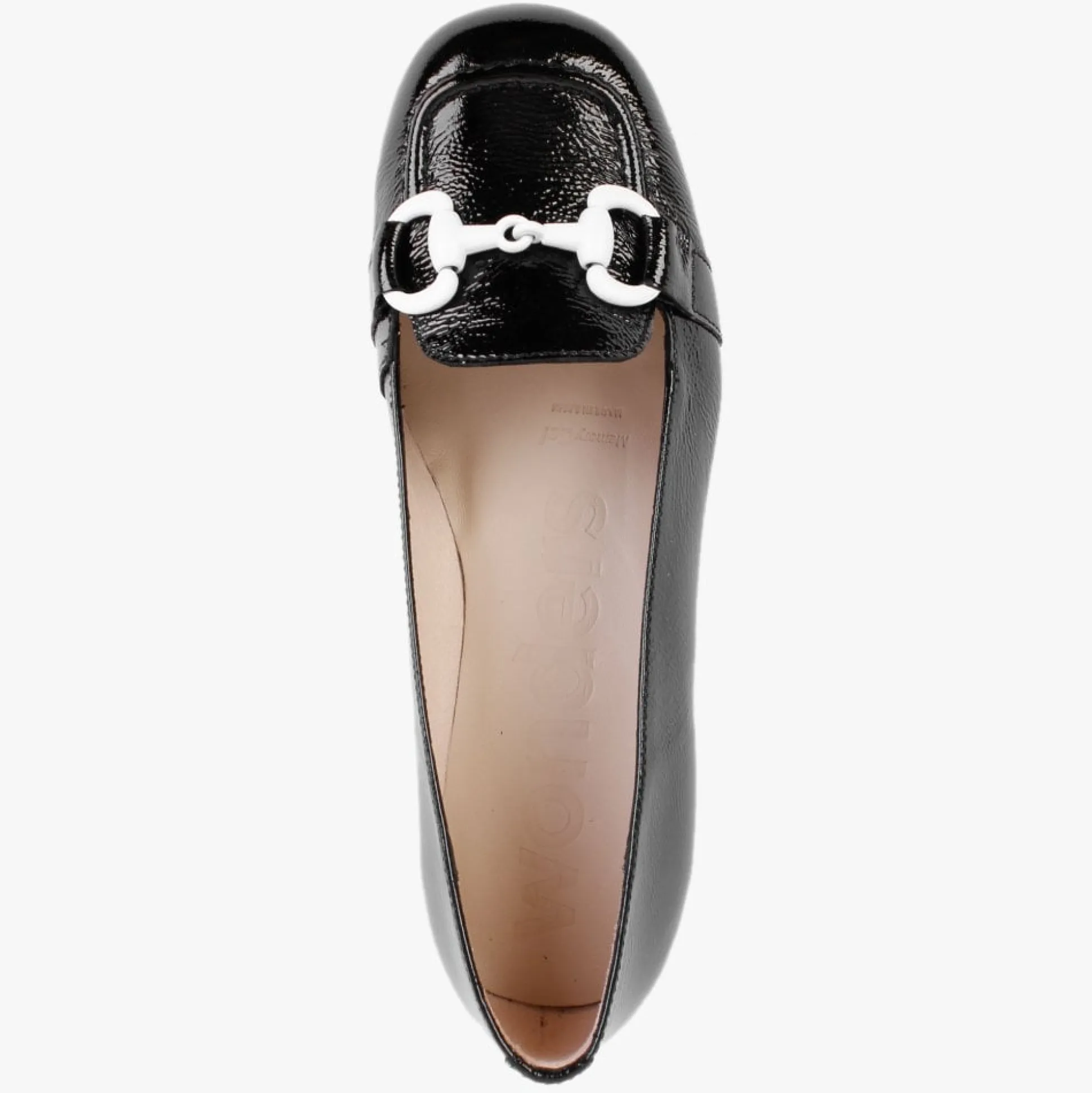 Corda Black Patent Leather Heeled Loafers