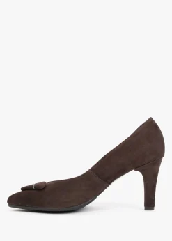 Courtie Brown Suede Mid Heel Court Shoes