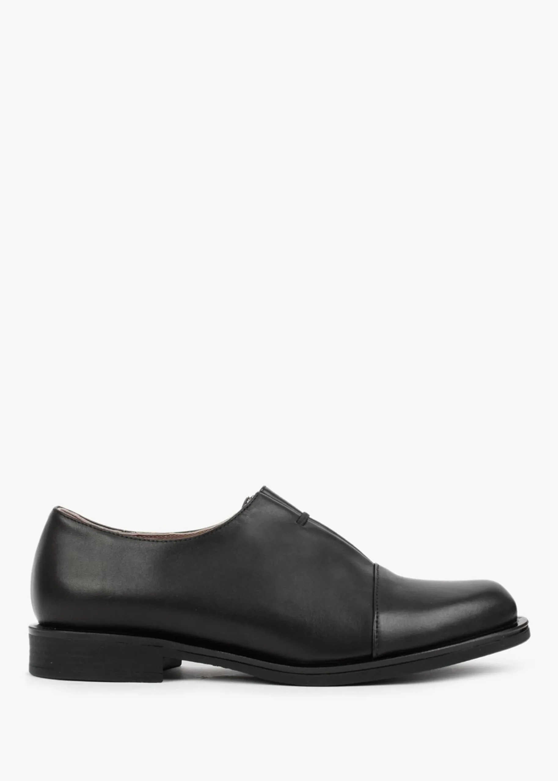Crystie Black Leather Embellished Oxford Shoes