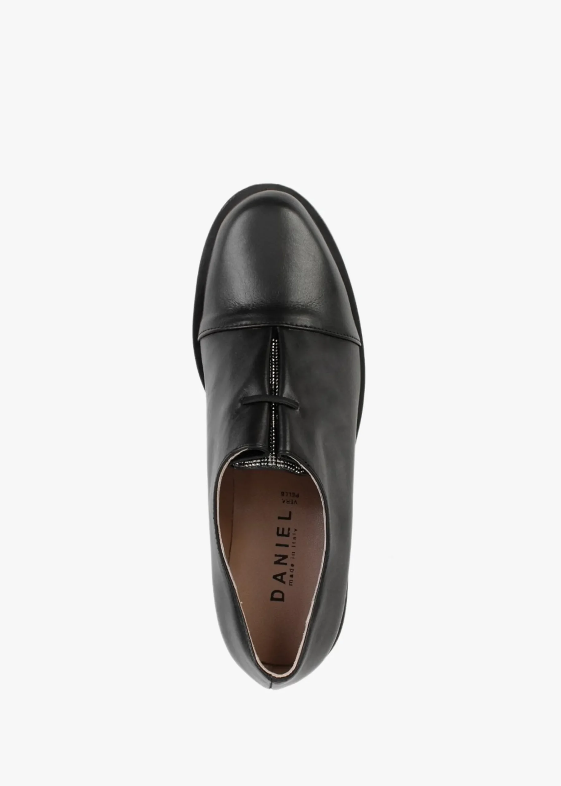Crystie Black Leather Embellished Oxford Shoes