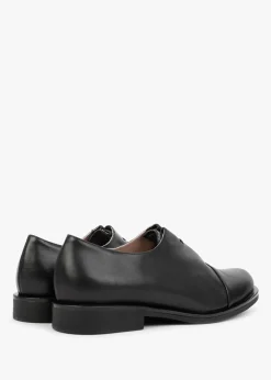 Crystie Black Leather Embellished Oxford Shoes
