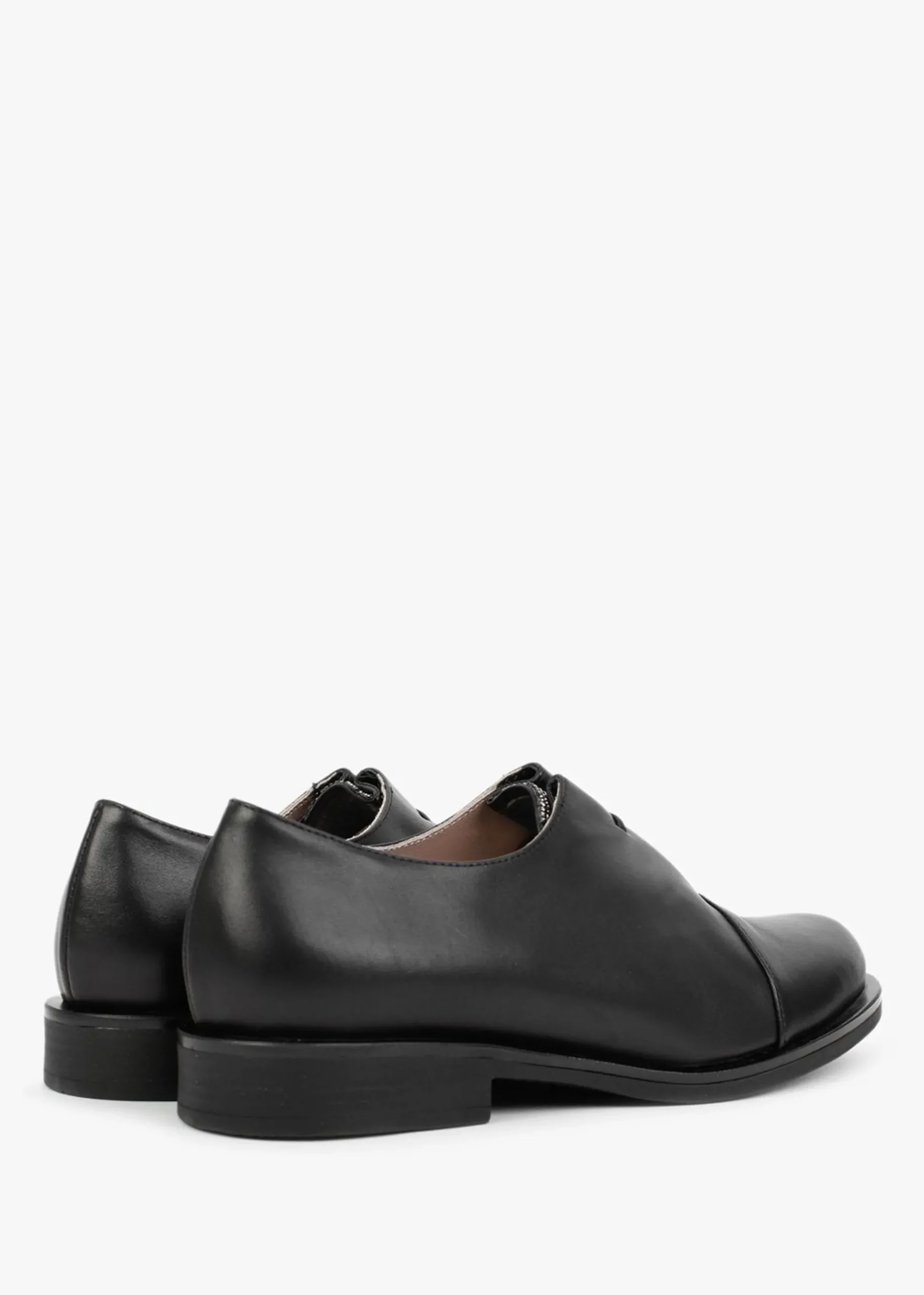 Crystie Black Leather Embellished Oxford Shoes