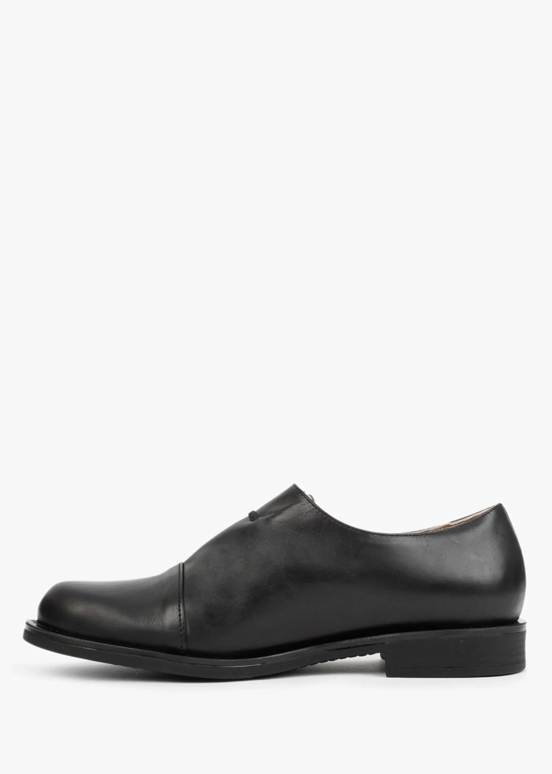 Crystie Black Leather Embellished Oxford Shoes