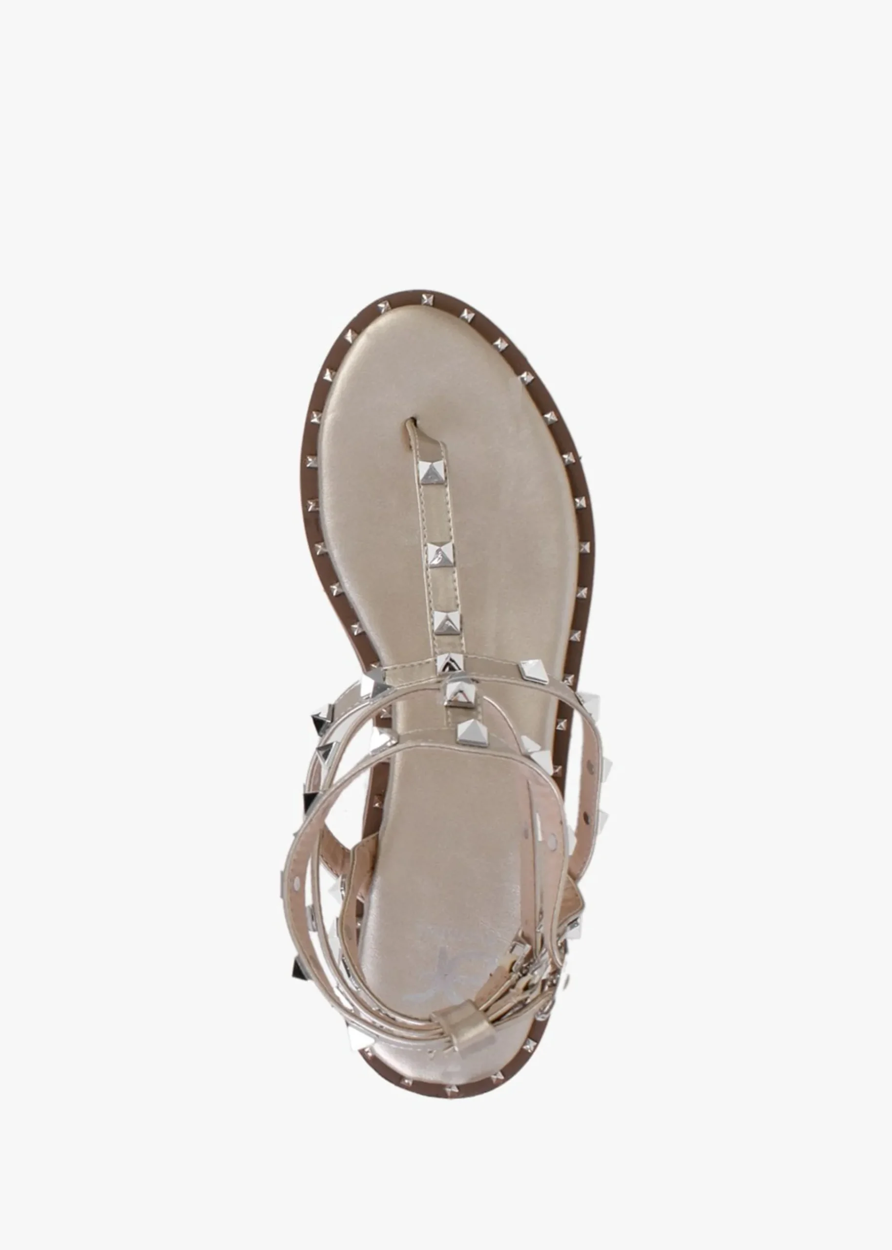 Cube Gold Square Studded Gladiator Sandals