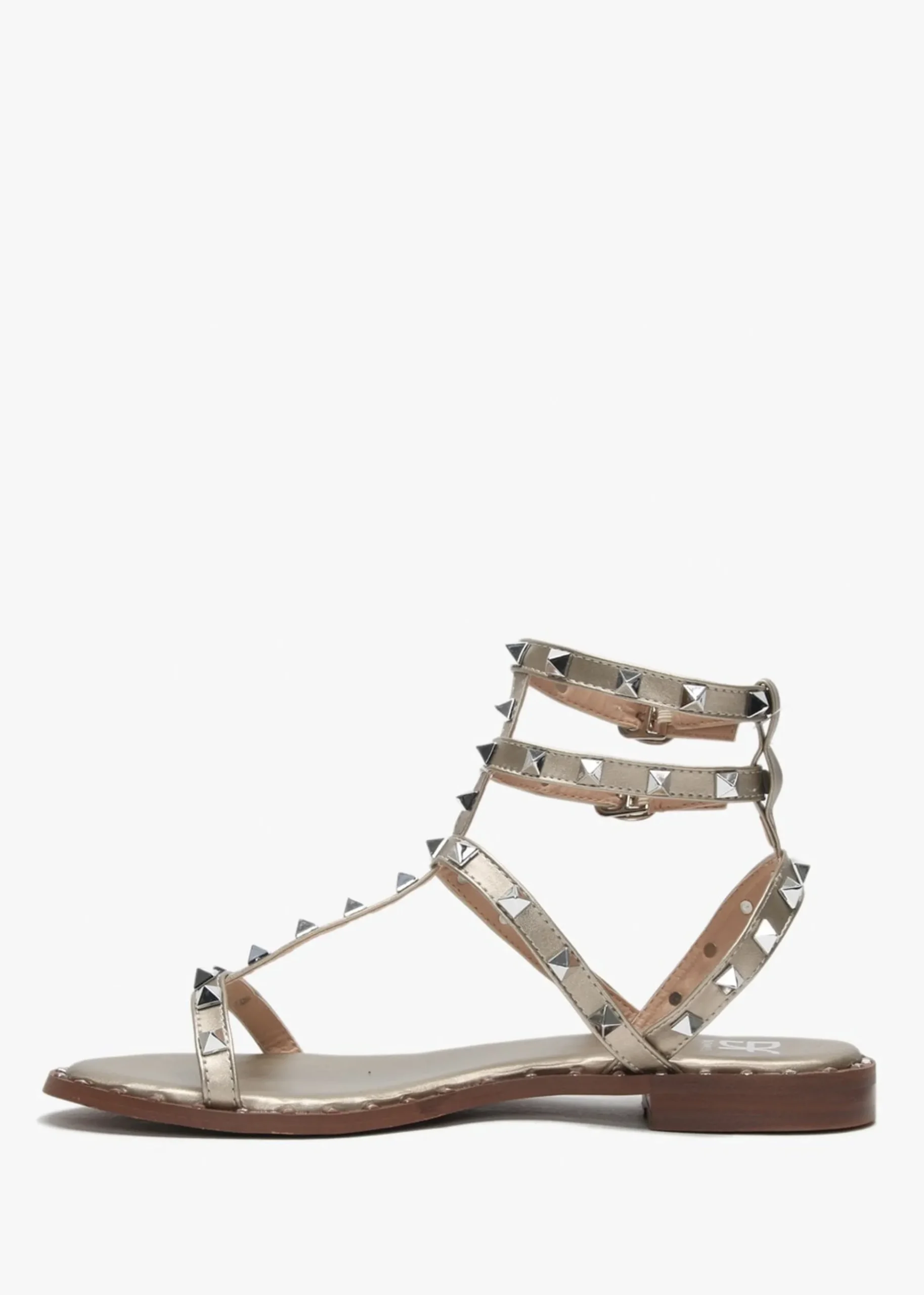 Cuboid Gold Studded Gladiator Sandals
