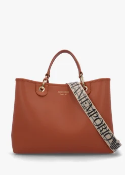 Cuoio Rosso Pebbled Shopper With Pouch