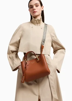 Cuoio Rosso Pebbled Shopper With Pouch