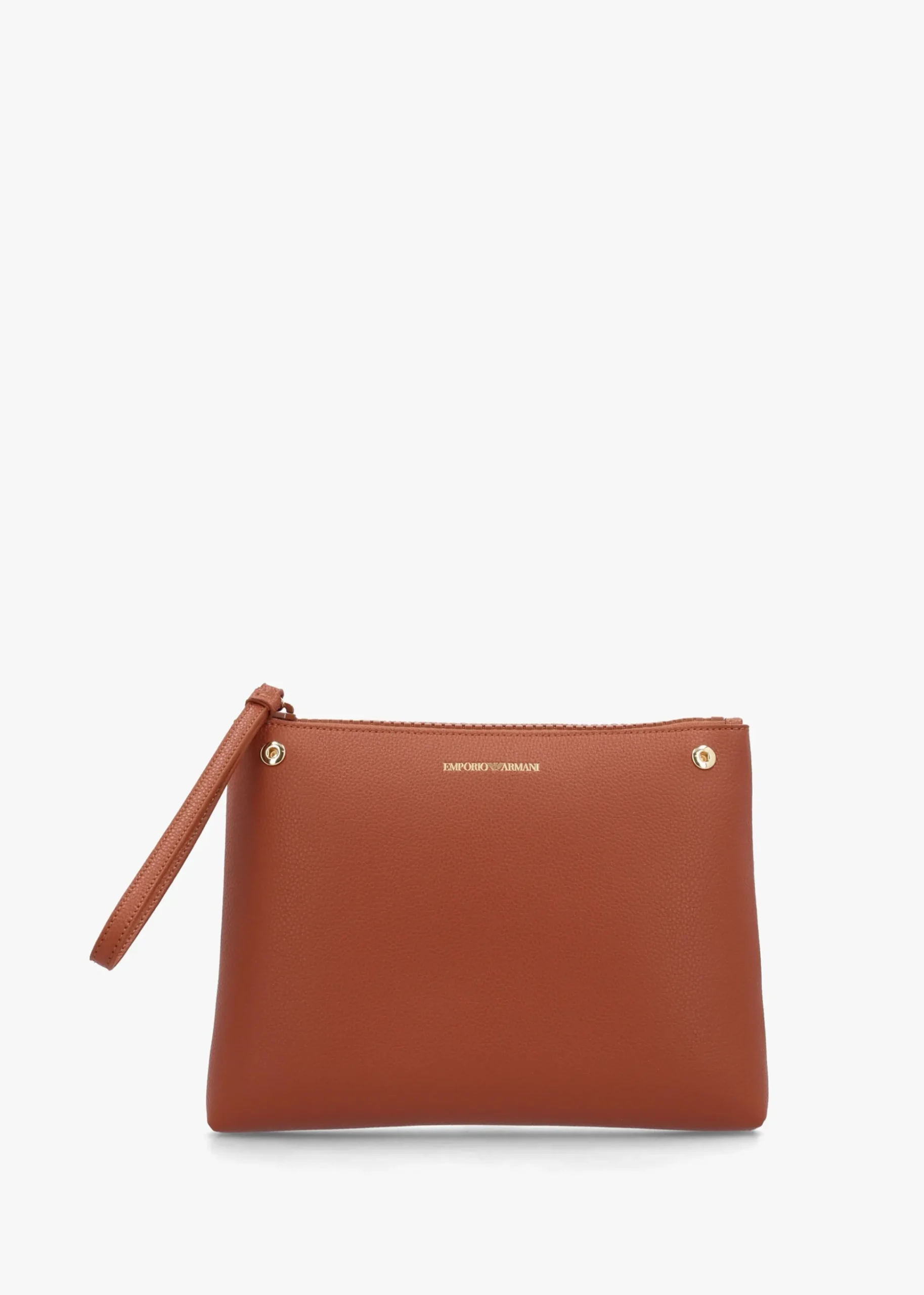 Cuoio Rosso Pebbled Shopper With Pouch