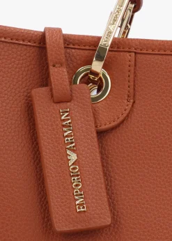 Cuoio Rosso Pebbled Shopper With Pouch