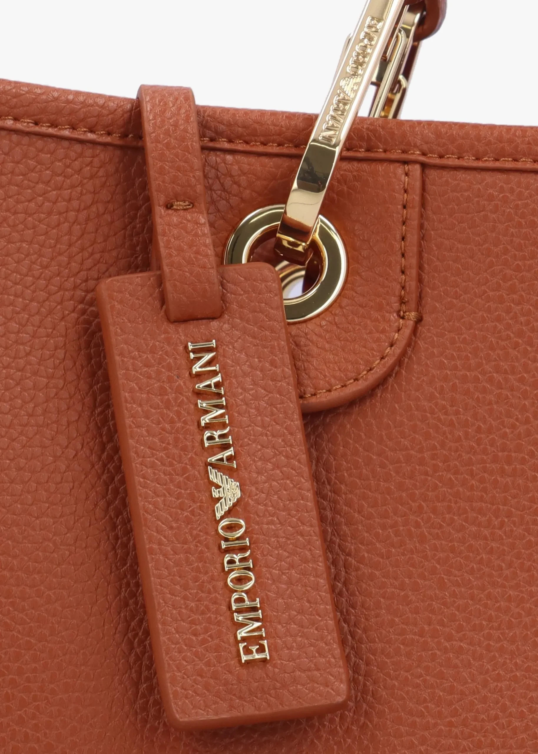 Cuoio Rosso Pebbled Shopper With Pouch