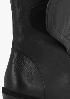 Dally Black Full Grain Leather High Wedge Ankle Boots