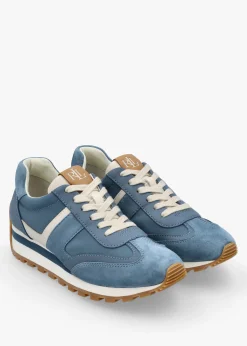 Dani Colour Block Blue Dust Suede Trainers