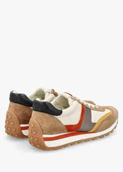 Dani Colour Block Soft White Camel Multi Suede Trainers
