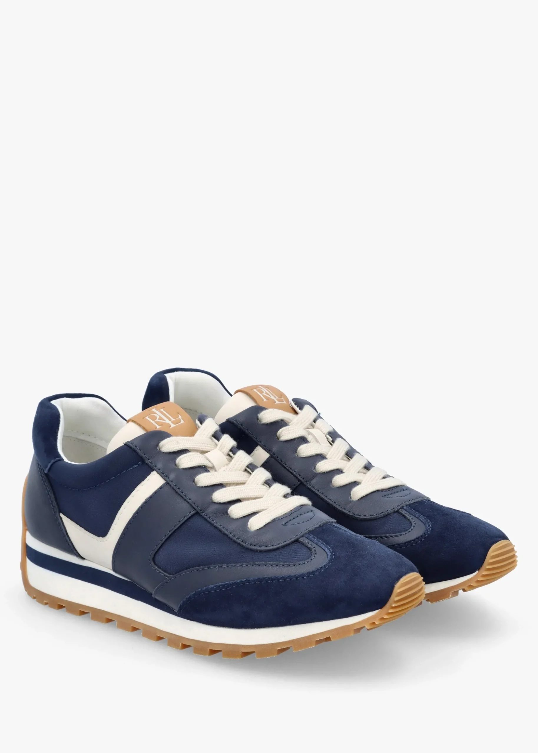 Dani Navy White Leather & Suede Trainers