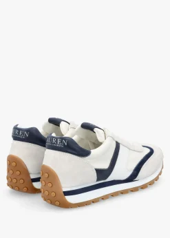 Dani Snow White & Navy Leather & Suede Trainers