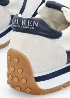 Dani Snow White & Navy Leather & Suede Trainers